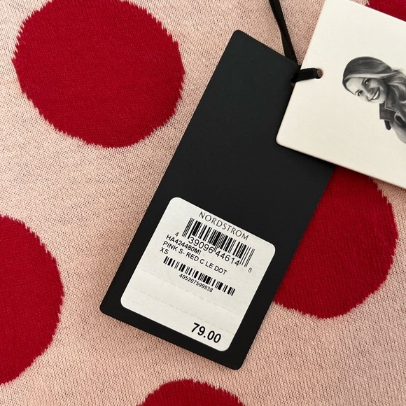 SOLD🥤 Halogen Polka Dot Sweater XS NWT Pink Red Riverdale - Picture 8 of 14